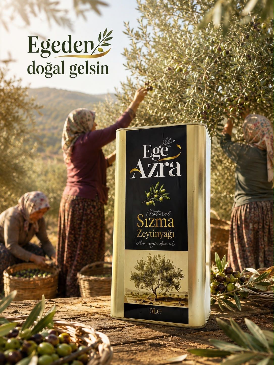 Ege Azra Natürel Sızma Zeytinyağı 5 L Teneke (Aydın Yöresi) – ürün fotoğrafı